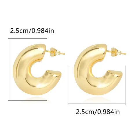Europe and the United States Geometric Stainless Steel Hollow Earrings Senior - Style 4131 - view 3