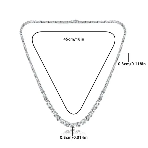 Europe and the United States Gradient Size Zirconia Necklaces Hip-hop Trend - view 3