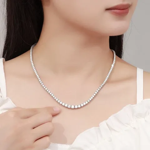 Europe and the United States Gradient Size Zirconia Necklaces Hip-hop Trend - view 2