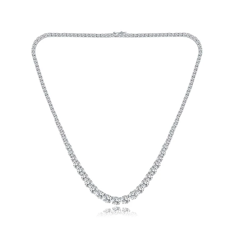 Europe and the United States Gradient Size Zirconia Necklaces Hip-hop Trend made by BlueOne Jewelry