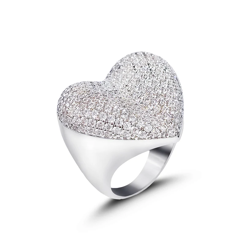 Europe and the United States Hip-hop Zirconia Ring Finger Ring Trend made by BlueOne Jewelry