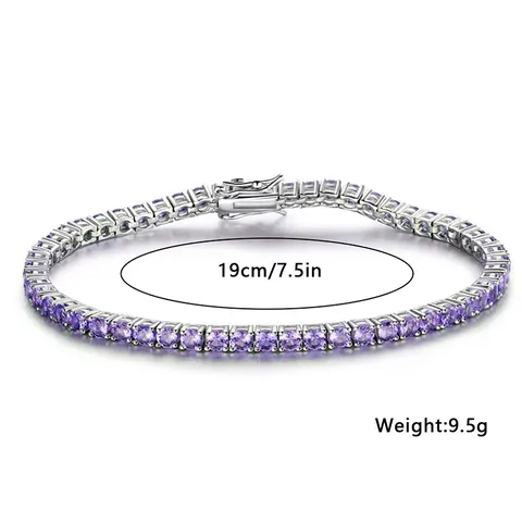 Europe and the United States Purple Zircon Bracelet Simple White Gold - view 3