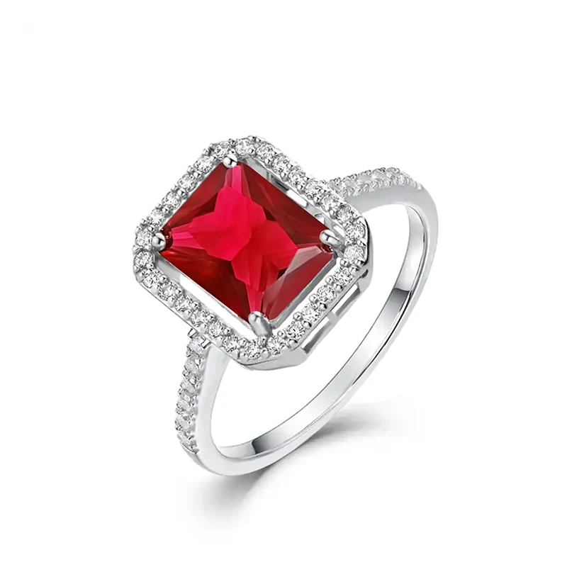 Europe and the United States Red Zircon Ring Men and Women made by BlueOne Jewelry