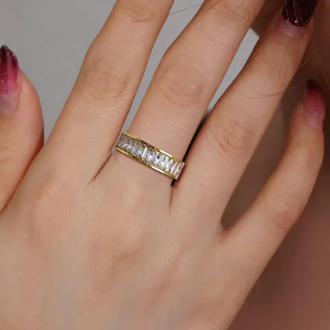 Europe and the United States Roman Numerals Inlaid Diamond Ring Korean - view 2