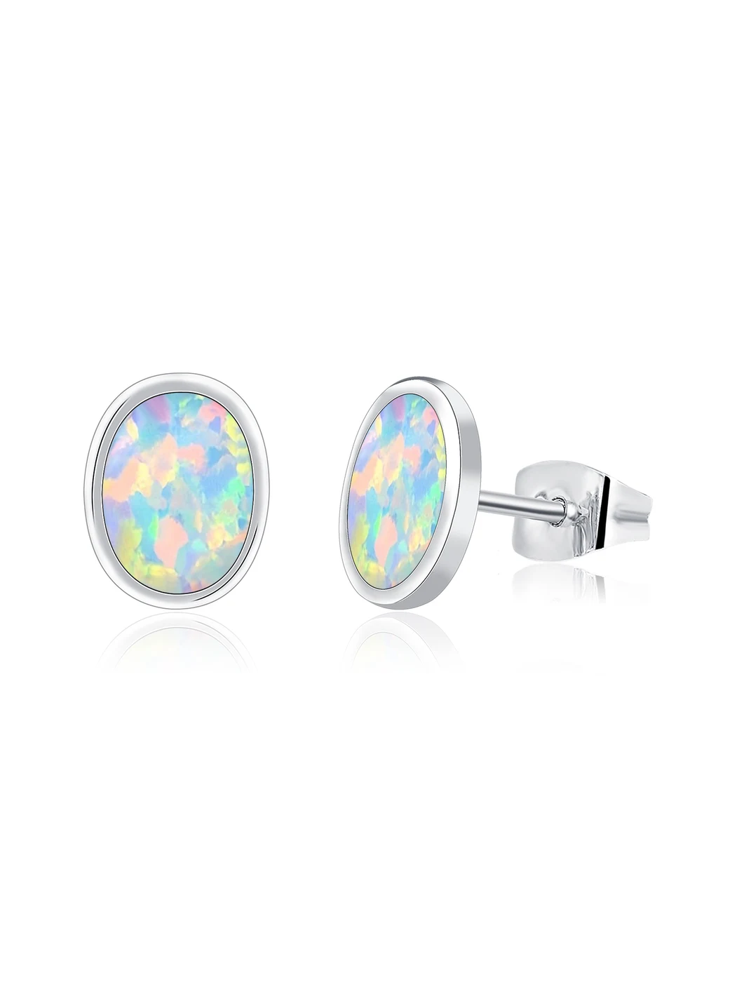 Europe and the United States Simple Earrings Opal Oval Earrings Exquisite made by BlueOne Jewelry