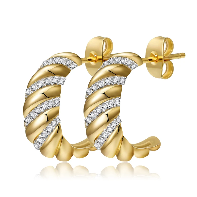 Europe and the United States Twist Fashion Ancient Earrings Buckle Female made by BlueOne Jewelry