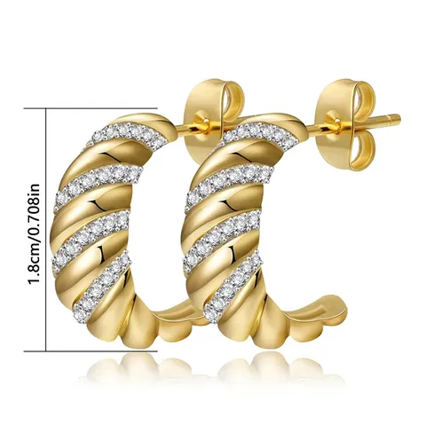 Europe and the United States Twist Fashion Ancient Earrings Buckle Female - view 3