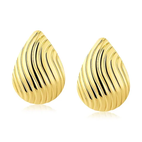Europe and the United States Water Drop Earrings Simple French Gold-plated - Stainless Steel jewelry made by BlueOne Jewelry