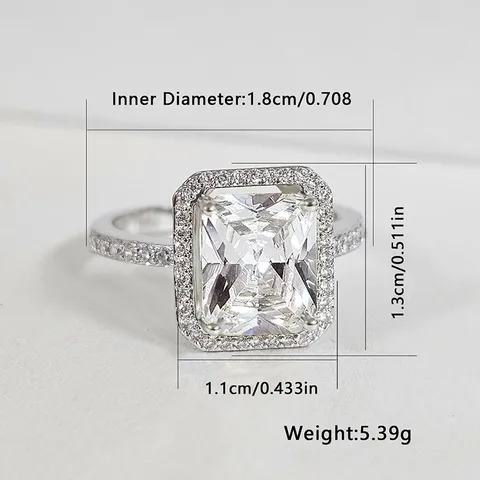 Europe and the United States White Zircon Men’s and Women’s Rings - view 3