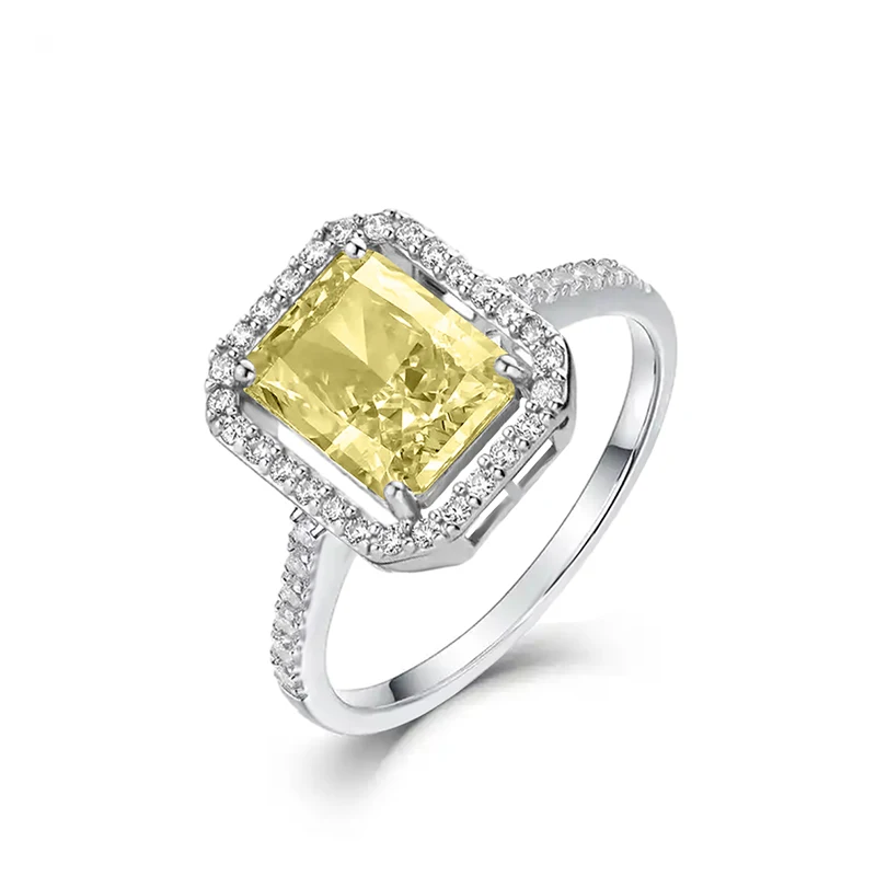 Europe and the United States Yellow Zircon Ring Men and Women made by BlueOne Jewelry