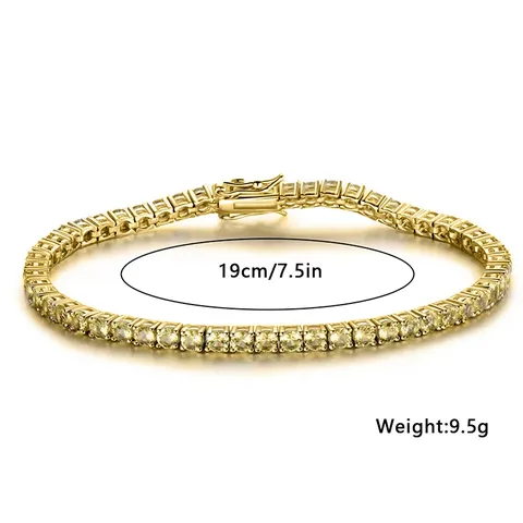 Europe and the United States Yellow Zirconia Bracelet Simple Gold Bracelet - view 3