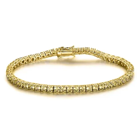 Europe and the United States Yellow Zirconia Bracelet Simple Gold Bracelet - Plated Brass jewelry made by BlueOne Jewelry