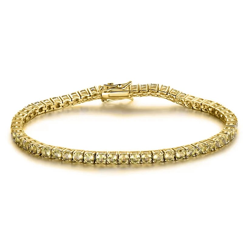Europe and the United States Yellow Zirconia Bracelet Simple Gold Bracelet made by BlueOne Jewelry
