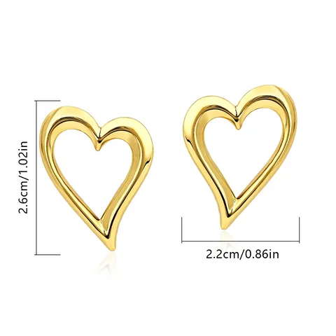 European & American Minimalist Statement Openwork Heart Stud Earrings for Women - view 3