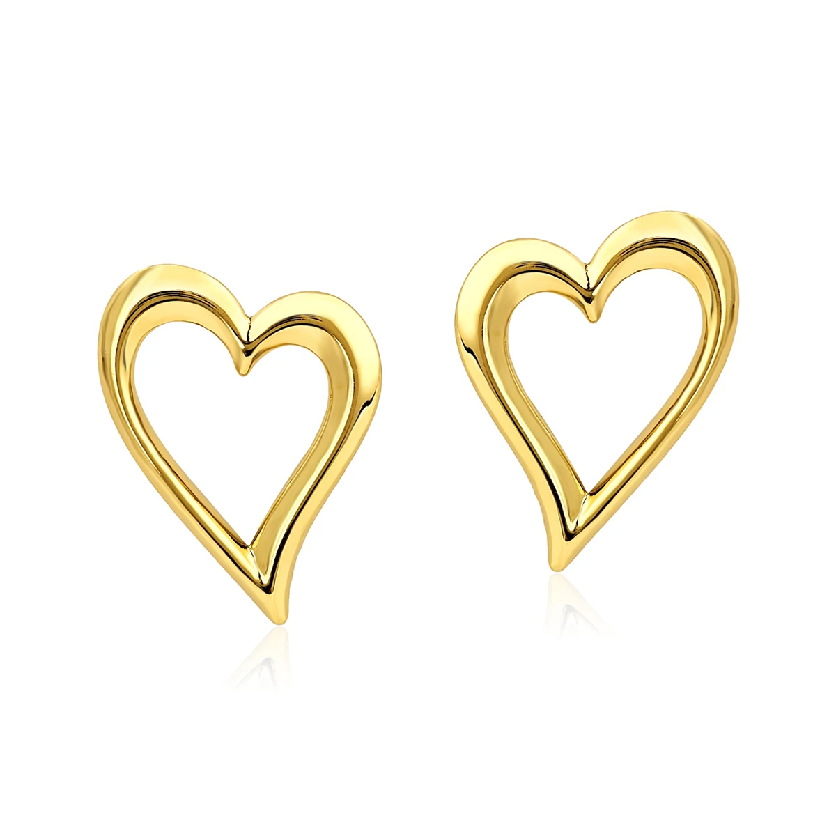 European & American Minimalist Statement Openwork Heart Stud Earrings for Women made by BlueOne Jewelry