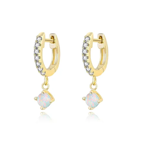 European and American Earrings Women Personalized Diamonds Opal Earrings Buckles Women - Plated Brass jewelry made by BlueOne Jewelry