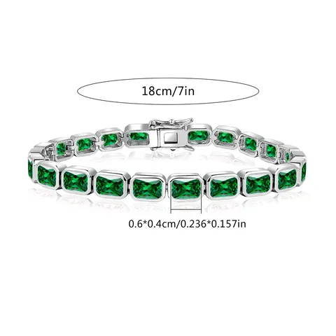 European and American Green Zirconia Bracelet Personalized Fashion Simple Hand Jewelry - view 3