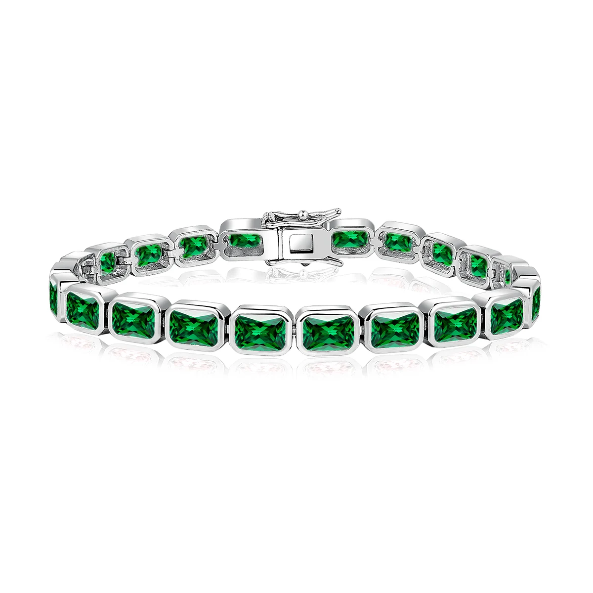 European and American Green Zirconia Bracelet Personalized Fashion Simple Hand Jewelry made by BlueOne Jewelry