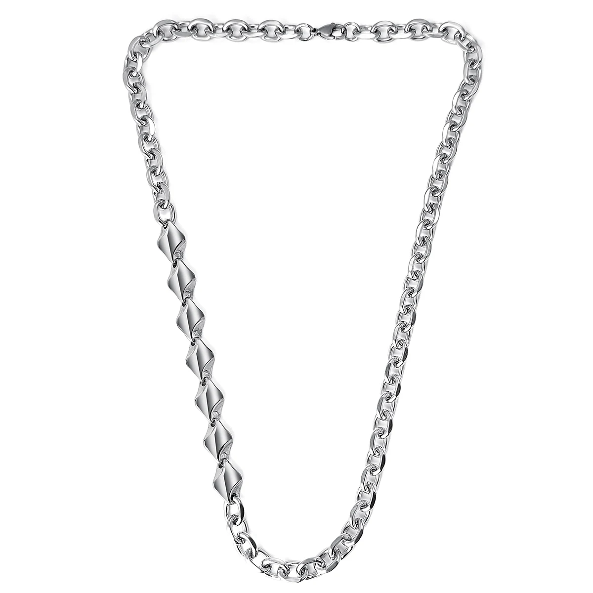European and American Hip-hop Necklaces Hip-hop Models Titanium Steel Necklaces Niche made by BlueOne Jewelry