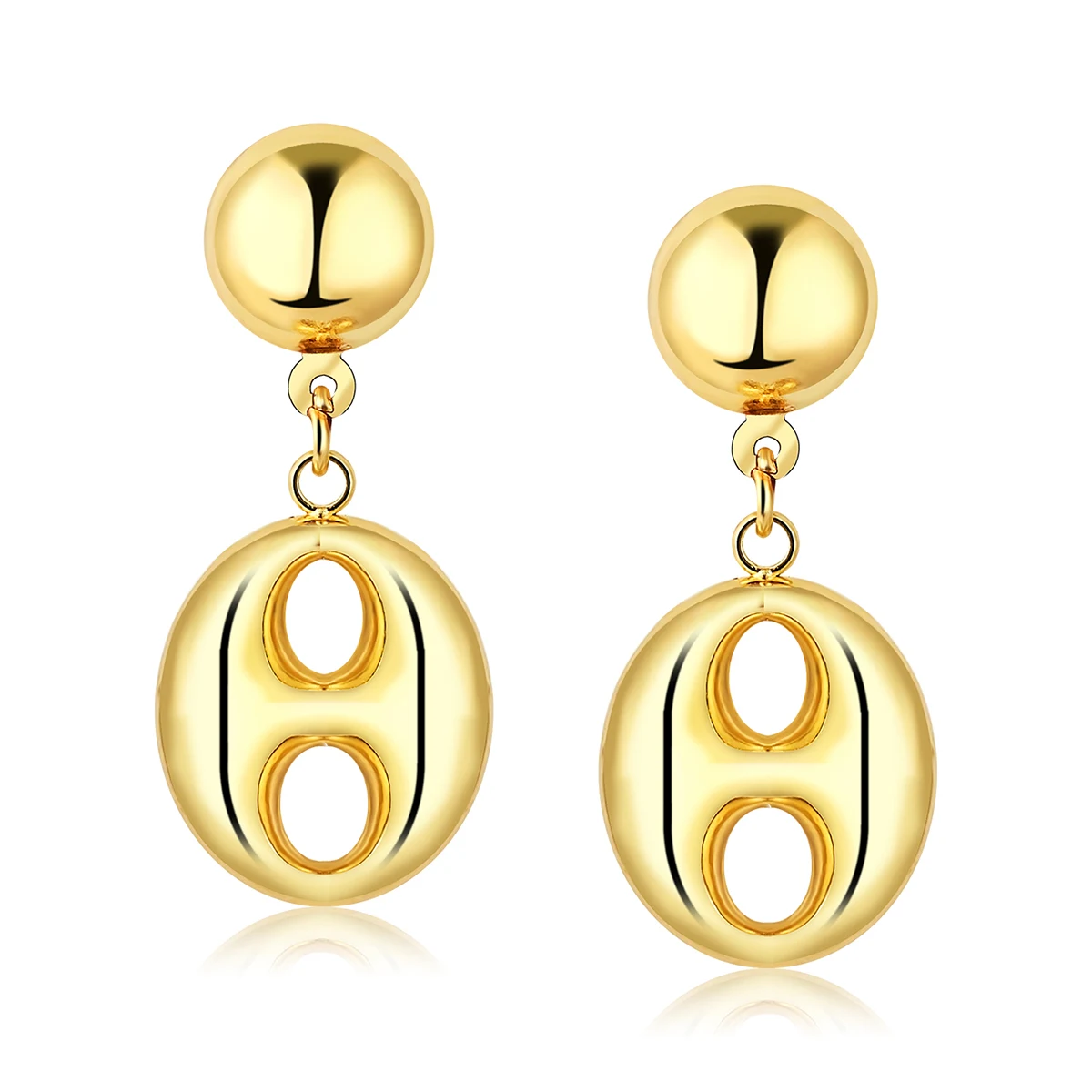 European and American Pop Ins Light Luxury High Quality Earrings Oval made by BlueOne Jewelry
