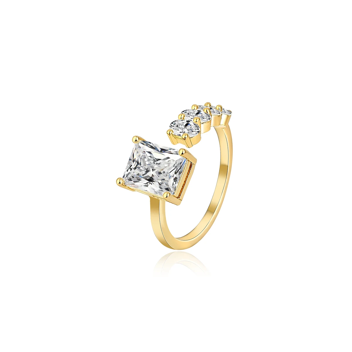 European and American Rings for Women High Fashion Cubic Zircon Inlays made by BlueOne Jewelry