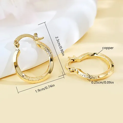 Plated Brass European and American Vegetable Coil Earrings Female High-level Lightweight Luxury Versatile - view 3
