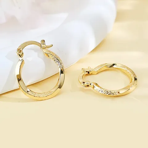 Plated Brass European and American Vegetable Coil Earrings Female High-level Lightweight Luxury Versatile - Plated Brass jewelry made by BlueOne Jewelry