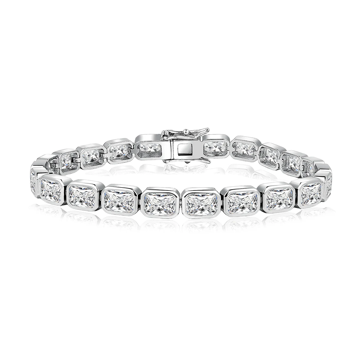 European and American Zircon Bracelet Personalized Fashion Simple Hand Jewelry Rectangular made by BlueOne Jewelry