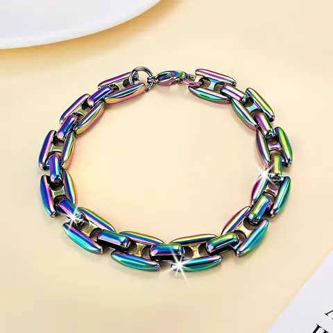 Exclusive Creative Simple Bracelet Hip-hop Stainless Steel Bracelet Personalized Men and - Style 7451 - view 3
