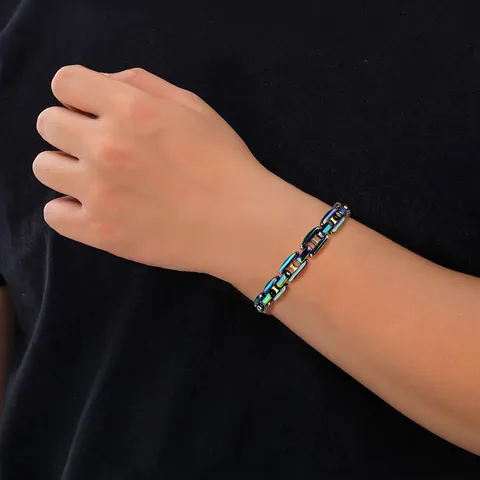 Exclusive Creative Simple Bracelet Hip-hop Stainless Steel Bracelet Personalized Men and - Style 7451 - view 2
