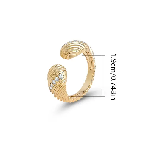 Models Love Heart Peach Heart Ring Female Set Zirconia Gold-plated Adjustable - view 3