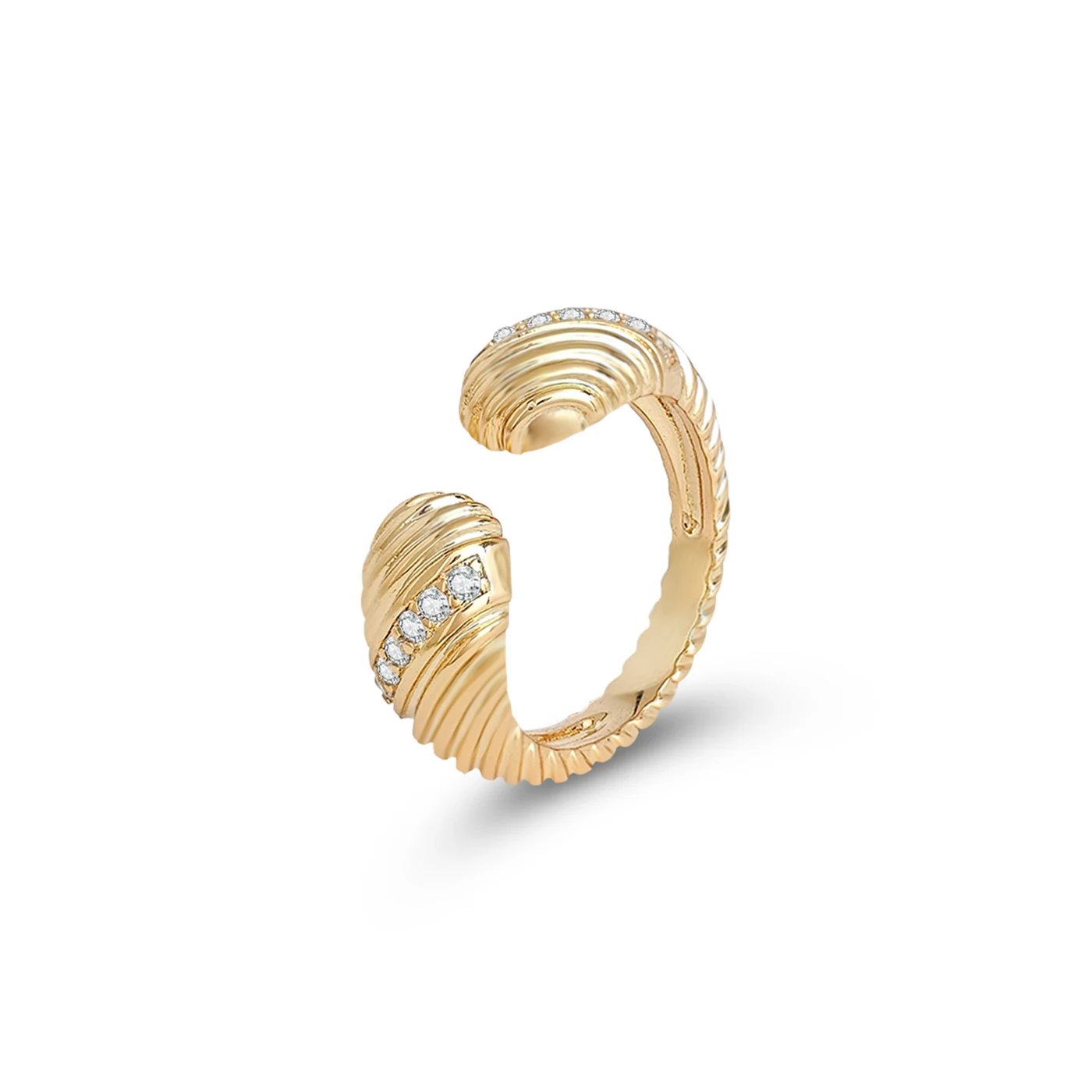 Models Love Heart Peach Heart Ring Female Set Zirconia Gold-plated Adjustable made by BlueOne Jewelry