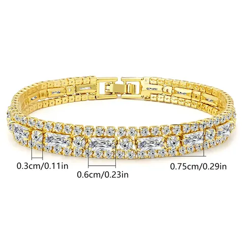 Fashion European and American Tennis Chain Bracelet Men and Women Fashion - view 3