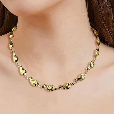 Fashion Simple Titanium Steel Hollow Bracelet Geometric Water Drops Stainless Steel Necklace - view 2