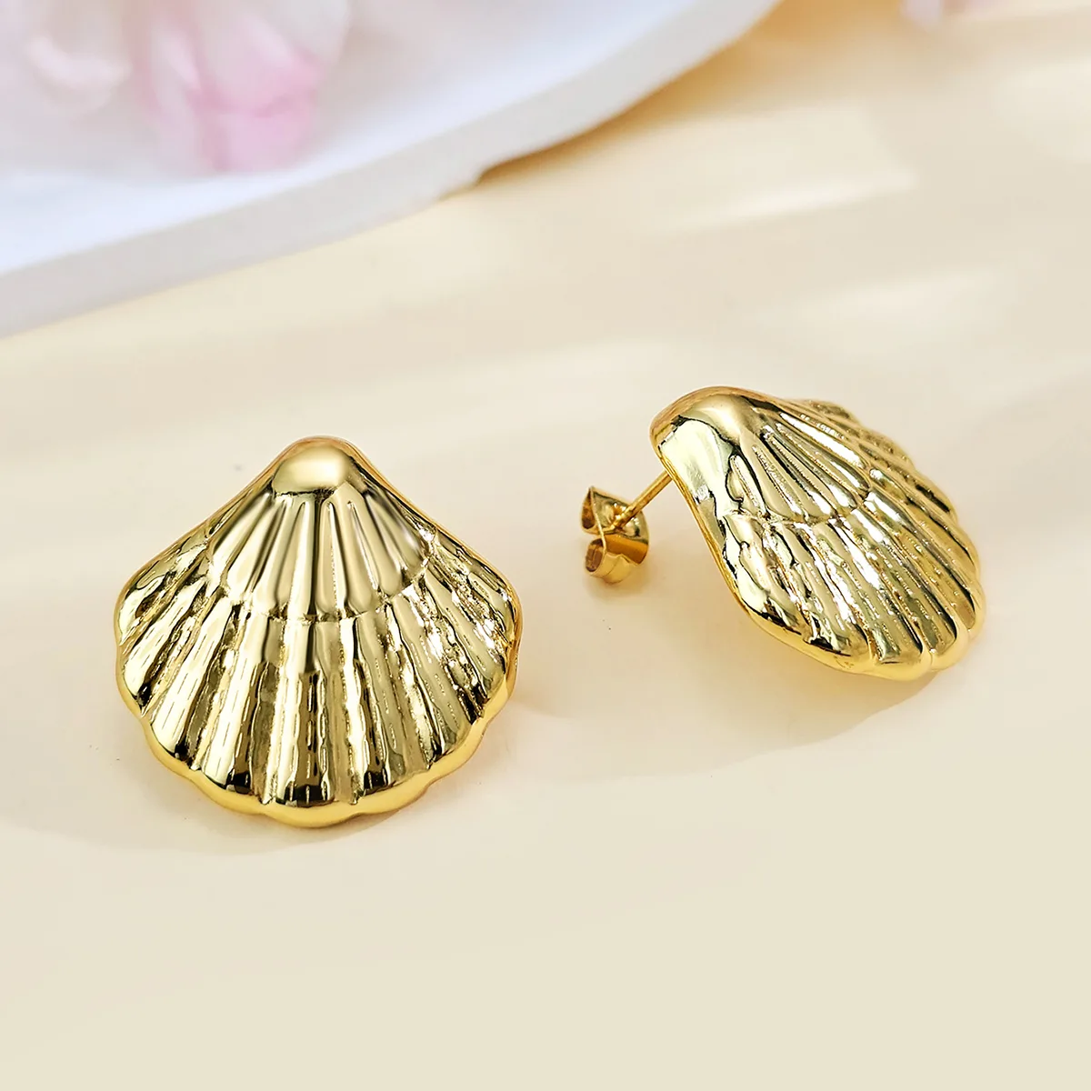 Fashion Stainless Steel Ocean Shell Starfish Stud Earrings for Women Influencer-style made by BlueOne Jewelry