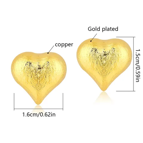 Frosted Hollow Cubic Love Heart Earrings Fashion - view 3