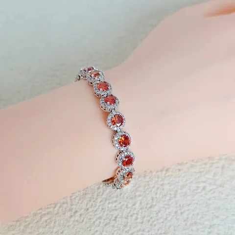 Plated Brass High-class Fashion Bracelet Hip-hop Single Row Full of Diamonds Zirconia Hand - view 2