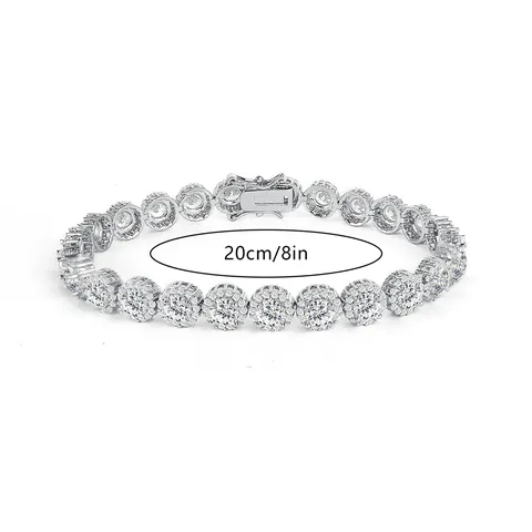 High-class Fashion Bracelet Hip-hop Single Row Full of Diamonds Zirconia Hand - view 3