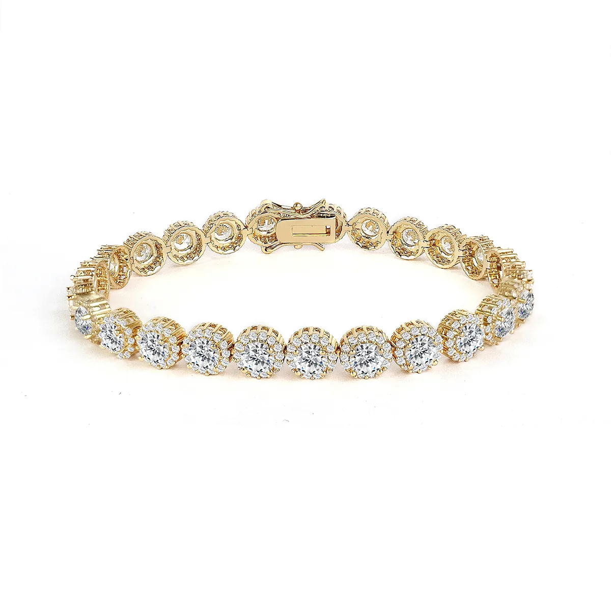 Cubic Zirconia High-class Fashion Bracelet Hip-hop Single Row Full of Diamonds Zirconia Hand made by BlueOne Jewelry