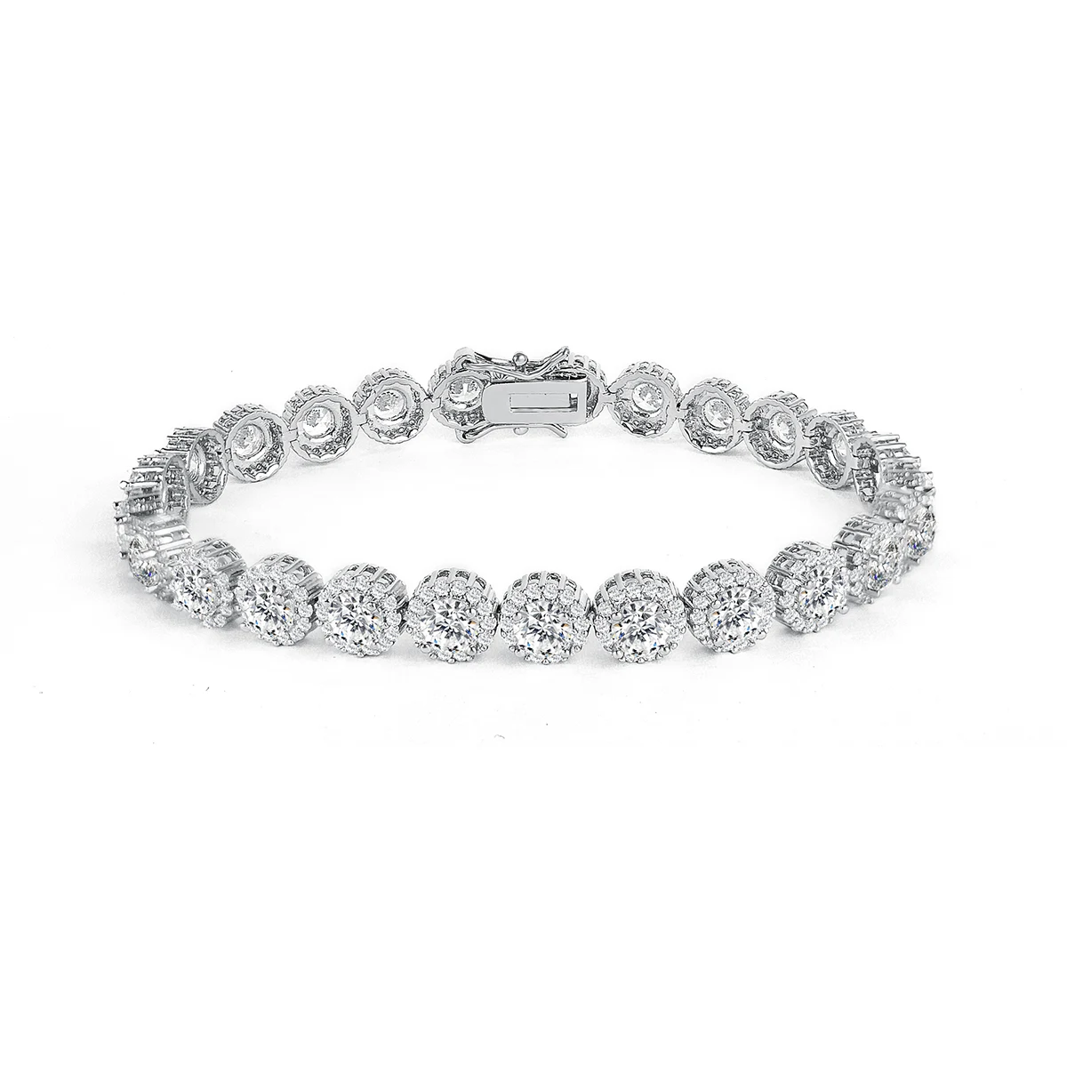 High-class Fashion Bracelet Hip-hop Single Row Full of Diamonds Zirconia Hand made by BlueOne Jewelry