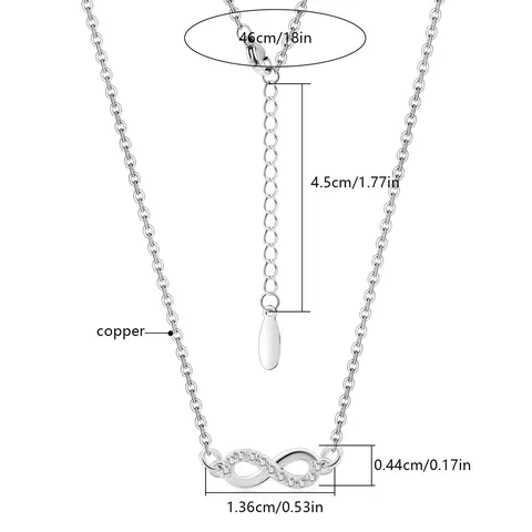 8 Words Unlimited Love Diamond Pendant Necklace Female Europe and the Collarbone Chain - view 3