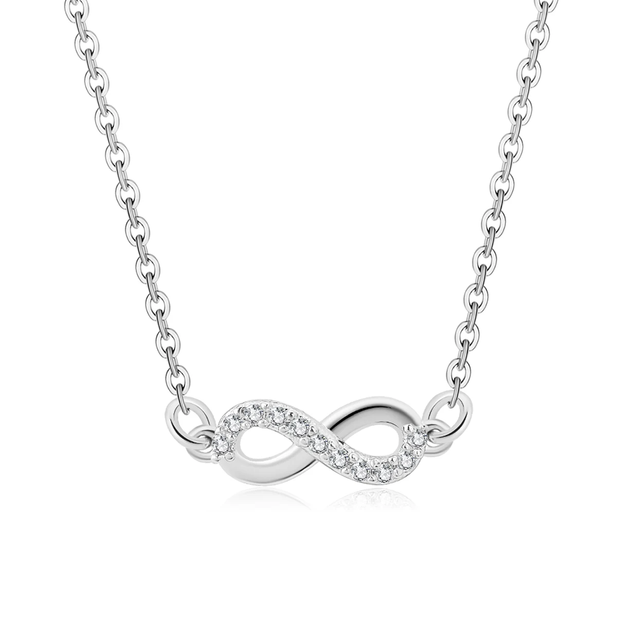 8 Words Unlimited Love Diamond Pendant Necklace Female Europe and the Collarbone Chain made by BlueOne Jewelry