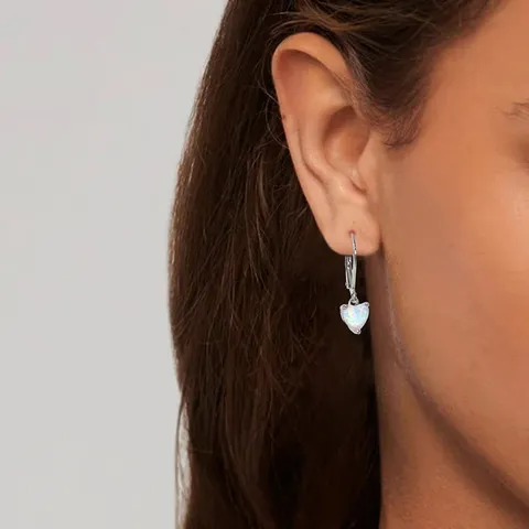 Australian Treasure Earrings Heart-shaped Opal Earrings European and American Women’s Fashion - view 2
