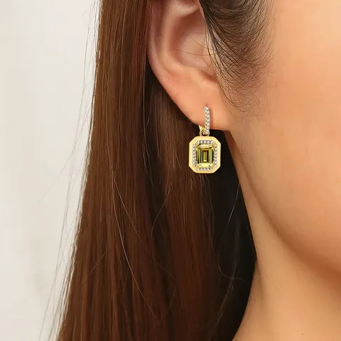 Cubic Zircon Earrings Women High Fashion Simple Earrings Jewelry - view 2