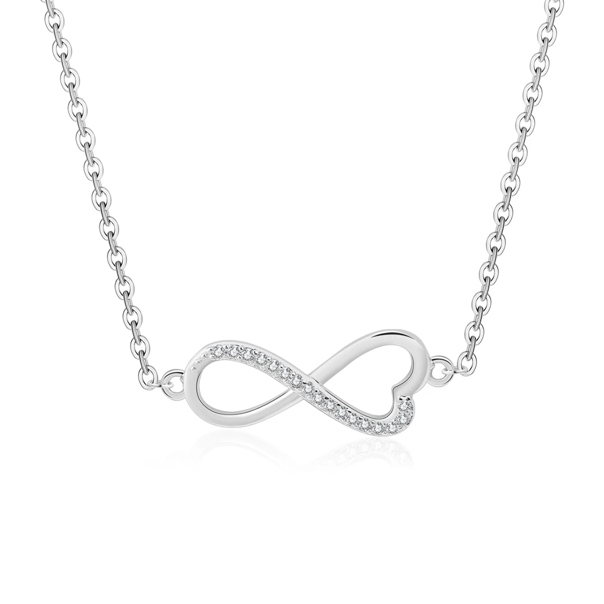 Element Infinite Loop Symbol Love Heart Micro-set Zirconia Women’s Fashion Necklace made by BlueOne Jewelry