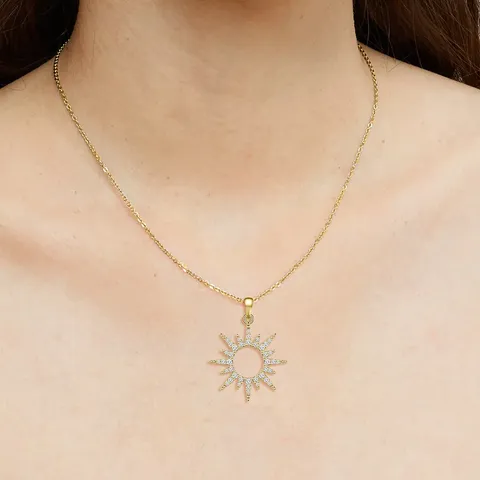 Gold Sunflower Pendant Delicate Shining Personality Men and Women Necklaces Source - view 2