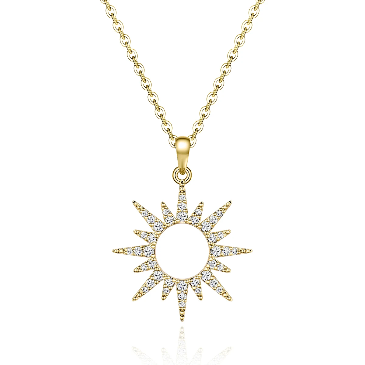 Gold Sunflower Pendant Delicate Shining Personality Men and Women Necklaces Source made by BlueOne Jewelry