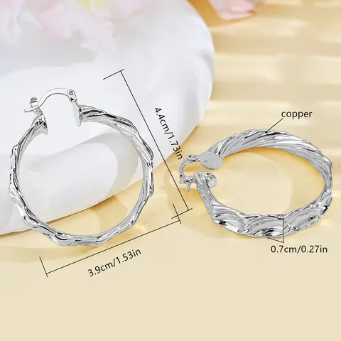 Earrings Fashion Exaggerated Heavy Duty Ear Clips Line Geometric Design U-shaped Ear Cuffs - view 3