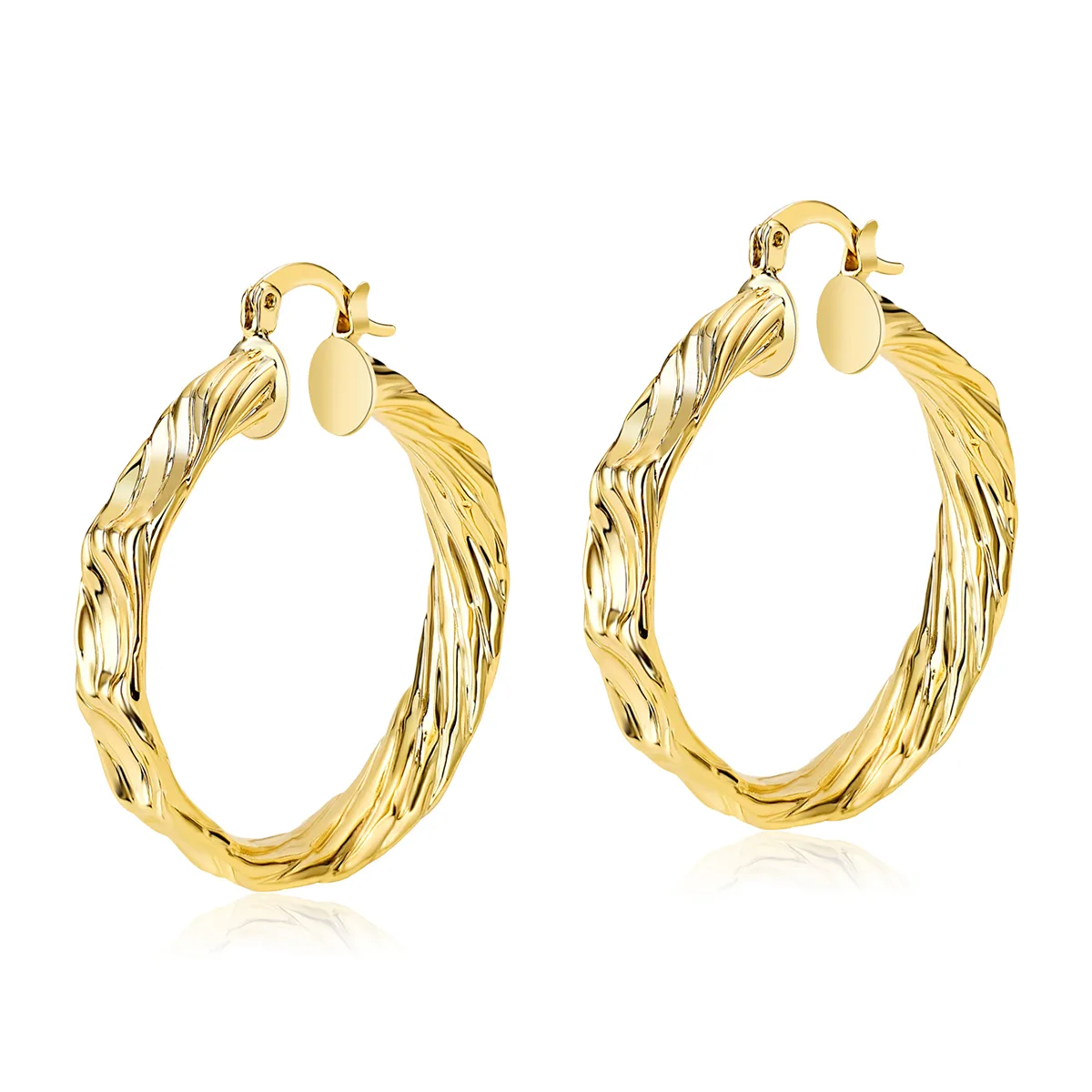 Plated Brass Earrings Fashion Exaggerated Heavy Duty Ear Clips Line Geometric Design U-shaped Ear Cuffs made by BlueOne Jewelry