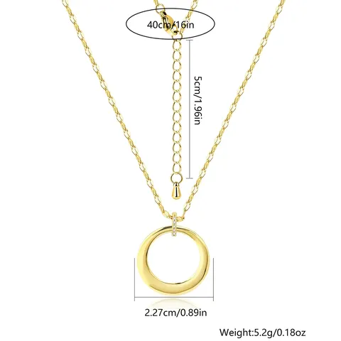 Round Ring Simple Light Luxury Fashion Necklace - view 3